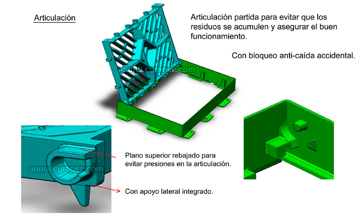 Reja imbornal Maremagnum 750x500 Fundición Dúctil D400 - Articulación