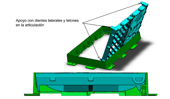 Reja imbornal Maremagnum 750x500 Fundición Dúctil D400 - Apoyos laterales