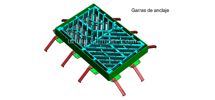 Reja imbornal Maremagnum 750x500 Fundición Dúctil D400 - Garras de anclaje