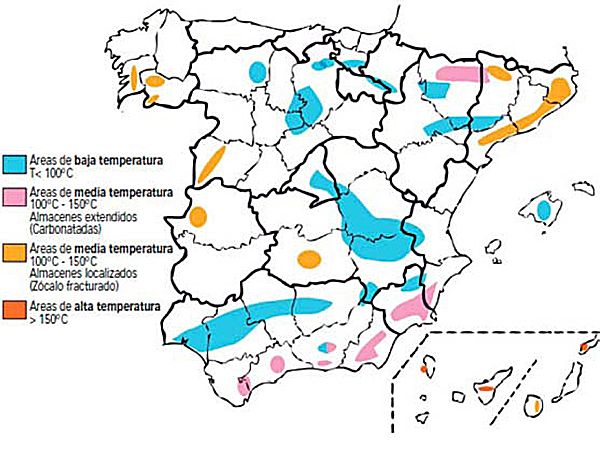 Distribución de yacimientos registrados a nivel nacional. Fuente: Instituto Geológino y Minero de España.