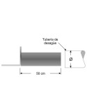 Desagüe horizontal redondo en TPE para lámina EPDM, butilo y asfalto