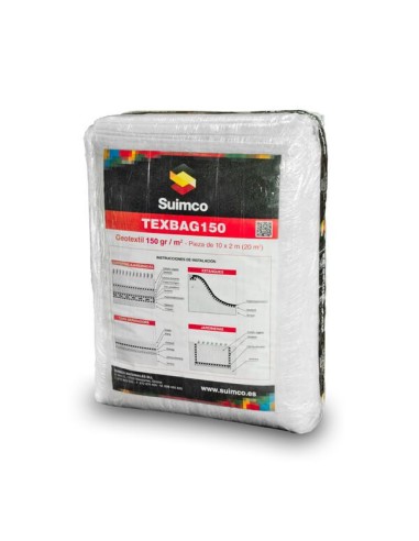 Geotextil  150 gr no tejido 100% poliester en paquete